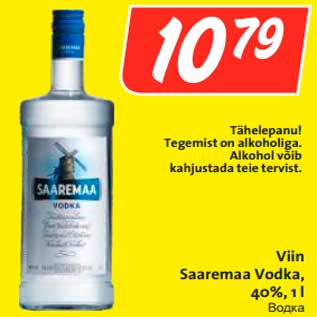 Allahindlus - Viin Saaremaa Vodka, 40%, 1 l