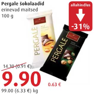 Allahindlus - Pergale šokolaadid