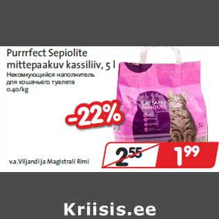 Allahindlus - Purrrfect Sepiolite mittepaakuv kassiliiv, 5 l