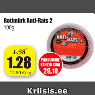 Allahindlus - Rotimürk Anti-Rats 2, 100 g