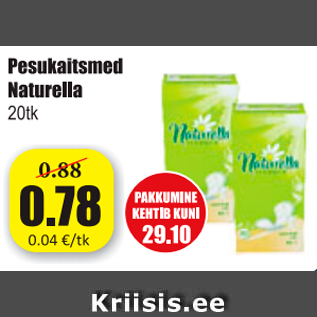 Allahindlus - Pesukaitsmed Naturella, 20 tk