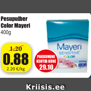 Allahindlus - Pesupulber Color Mayeri, 400 g