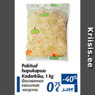 Allahindlus - Pakitud hapukapsas Kadarbiku, 1 kg