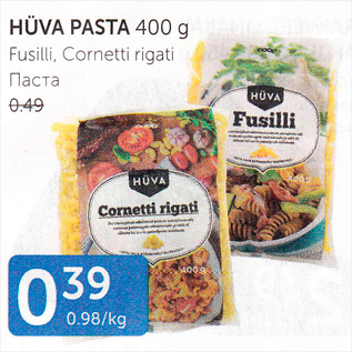 Allahindlus - HÜVA PASTA 400 G