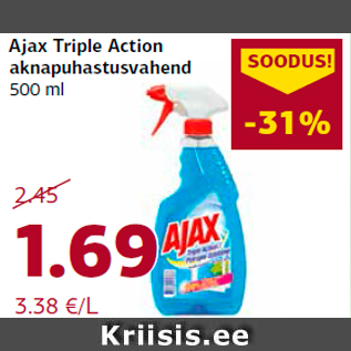 Allahindlus - Ajax Triple Action aknapuhastusvahend 500 ml