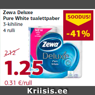 Allahindlus - Zewa Deluxe Pure White tualettpaber