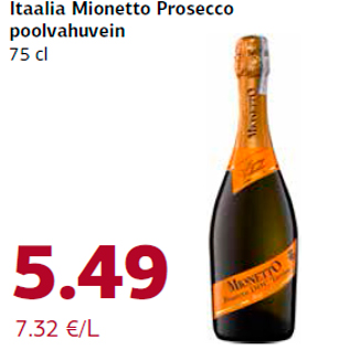 Allahindlus - Itaalia Mionetto Prosecco poolvahuvein 75 cl