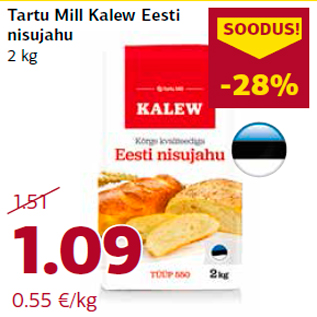 Allahindlus - Tartu Mill Kalew Eesti nisujahu 2 kg