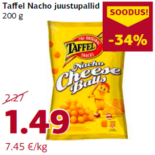 Allahindlus - Taffel Nacho juustupallid 200 g