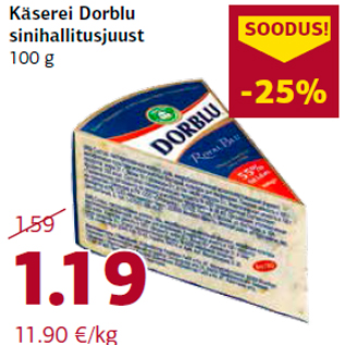 Allahindlus - Käserei Dorblu sinihallitusjuust 100 g