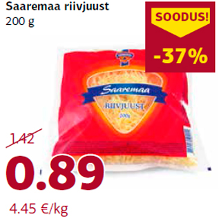 Allahindlus - Saaremaa riivjuust 200 g