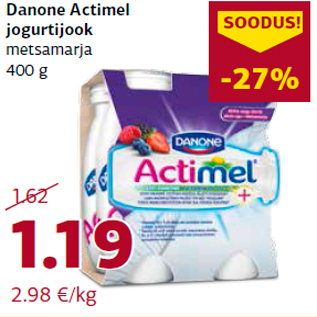 Allahindlus - Danone Actimel jogurtijook