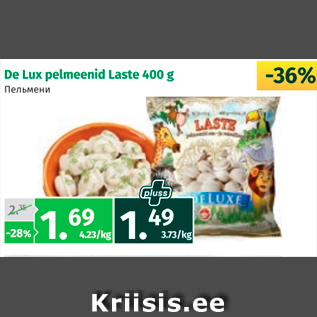 Allahindlus - De Lux pelmenid Laste 400 g