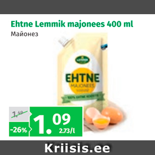 Allahindlus - Ehtne Lemmik majonees 400 ml