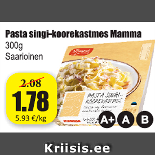 Allahindlus - Pasta singi-koorekastmes Mamma