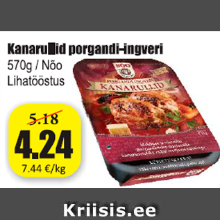 Allahindlus - Kanarullid porgandi-ingveri