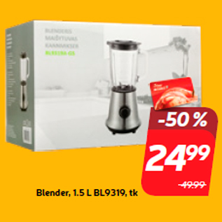 Allahindlus - Blender, 1.5 L BL9319, tk