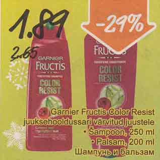 Allahindlus - Garnier Fructis Color Resist juuksehooldussari värvitud juustele