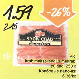 Allahindlus - Vici krabimaitseline Lumekrabi pulgad, 250 g