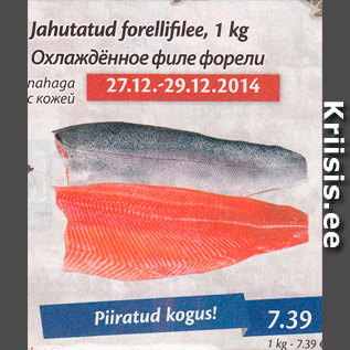 Allahindlus - Jahutatud forellifilee, 1 kg