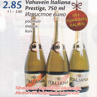 Allahindlus - Vahuvein Italiana Prestige, 750 ml