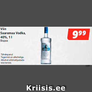 Allahindlus - Viin Saaremaa Vodka