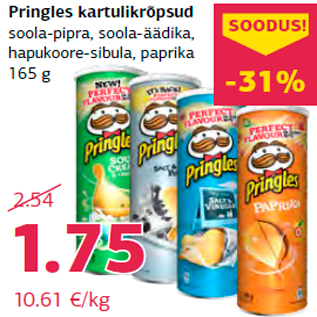 Allahindlus - Pringles kartulikrõpsud