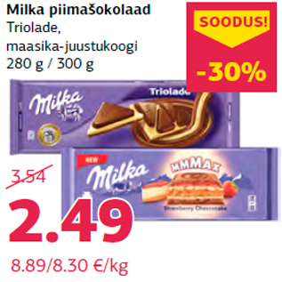 Allahindlus - Milka piimašokolaad