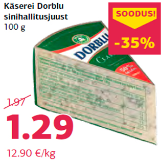 Allahindlus - Käserei Dorblu sinihallitusjuust 100 g