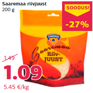 Allahindlus - Saaremaa riivjuust 200 g