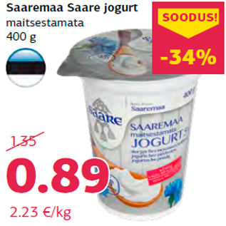 Allahindlus - Saaremaa Saare jogurt