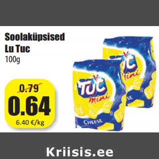 Allahindlus - Soolaküpsised Lu Tuc 100g