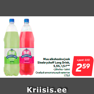 Allahindlus - Muu alkohoolne jook Sinebrychoff Long Drink, 5,5%, 1,5 l***