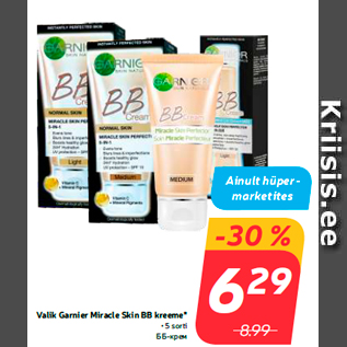 Allahindlus - Valik Garnier Miracle Skin BB kreeme*