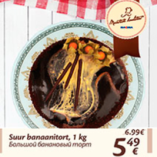 Allahindlus - Suur banaanitort, 1 kg