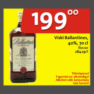 Allahindlus - Viski Ballantines