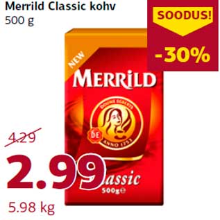 Allahindlus - Merrild Classic kohv 500 g