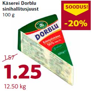 Allahindlus - Käserei Dorblu sinihallitusjuust 100 g