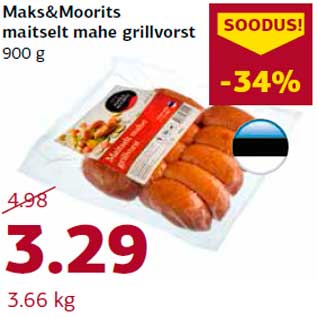 Allahindlus - Maks&Moorits maitselt mahe grillvorst 900 g