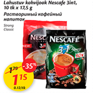 Allahindlus - lahustuv kohvijook Nescafe 3in1