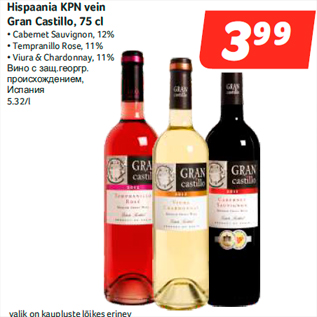 Allahindlus - Hispaania KPN vein Gran Castillo, 75 cl