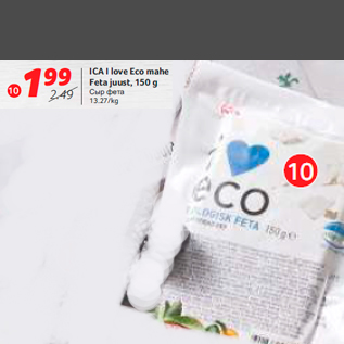 Allahindlus - ICA I love Eco mahe Feta juust, 150 g