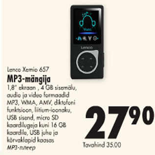 Allahindlus - Lenco Xemio 657 MP3-mängija