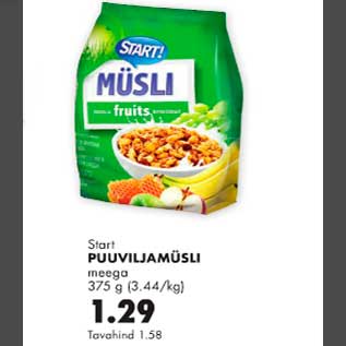 Allahindlus - Puuviljamüsli meega 375g