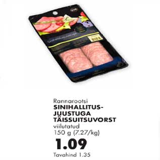 Allahindlus - Sinihallitusjuustuga täissuitsuvorst viilutatud