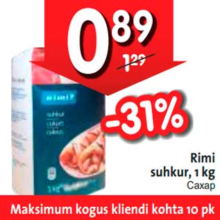 Allahindlus - Rimi suhkur, 1 kg