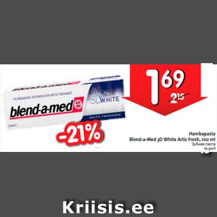 Allahindlus - Hambapasta Blend-a-Med 3D White Artic Fresh, 100 ml