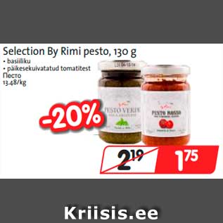 Allahindlus - Selection By Rimi pesto, 130 g