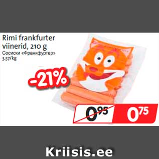 Allahindlus - Rimi frankfurter viinerid, 210 g