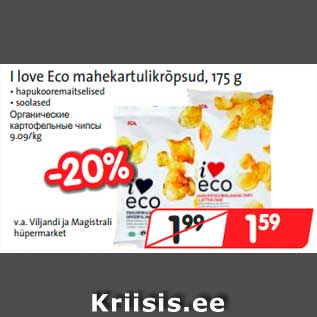 Allahindlus - I love Eco mahekartulikrõpsud, 175 g